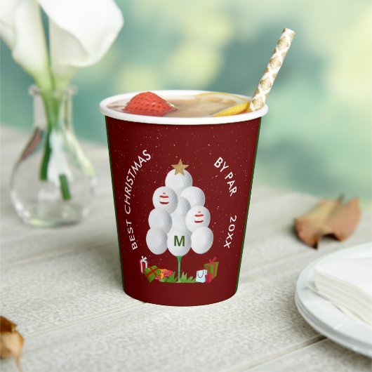 Beste Weihnachten von Par Golf Ball Tree Ursprüngl Pappbecher (In Situ)