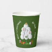 Beste Weihnachten von Par Golf Ball Tree Ursprüngl Pappbecher (Rückseite)