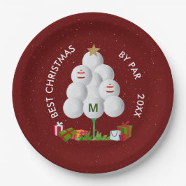 Beste Weihnachten von Par Golf Ball Tree Ursprüngl Pappteller