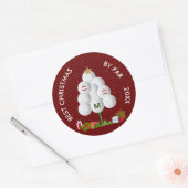 Beste Weihnachten von Par Golf Ball Tree Ursprüngl Runder Aufkleber (Umschlag)