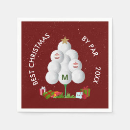 Beste Weihnachten von Par Golf Ball Tree Ursprüngl Serviette