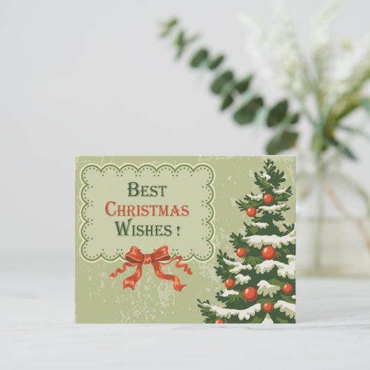 Beste Weihnachtswünsche Feiertagspostkarte (Stehend Vorderseite)