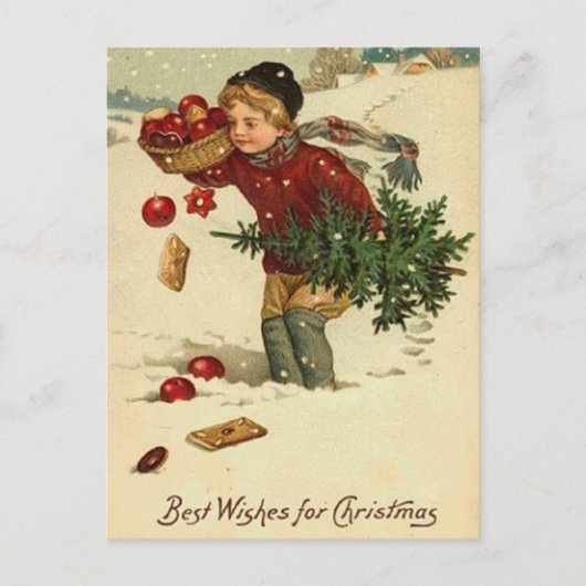 Beste Weihnachtswünsche Feiertagspostkarte (Vorderseite)