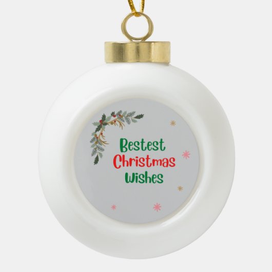 Beste Weihnachtswünsche Keramik Kugel-Ornament (Vorderseite)