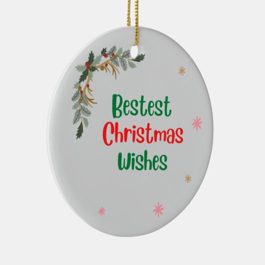 Beste Weihnachtswünsche Keramik Ornament (Rechts)