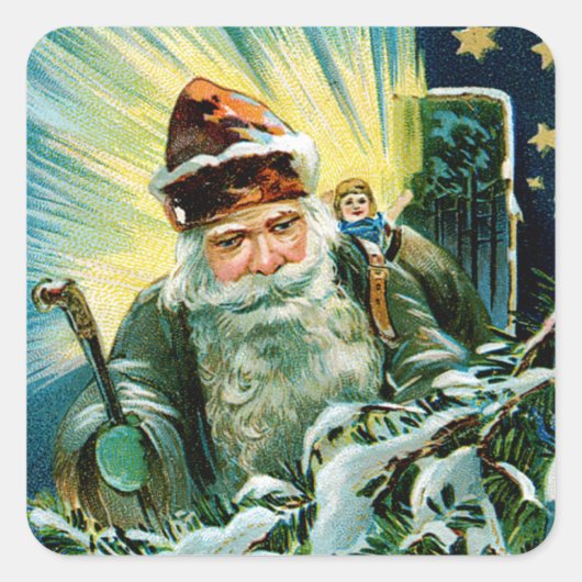 Beste Weihnachtswünsche Quadratischer Aufkleber (Vorderseite)