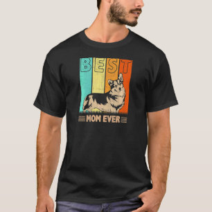 Beste Welsh Corgi-Hundemama Aller Zeiten Retro-Gra T-Shirt