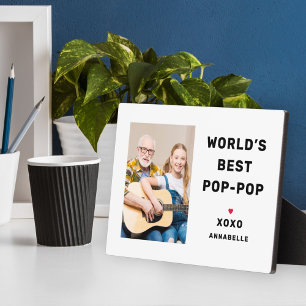 Beste Welt Opa Opa Benutzerdefiniertes Familienfot Fotoplatte