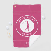 Beste Wifey per Par Golfer Ehefrau Monogram Sport Golfhandtuch (Insitu)