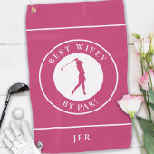Beste Wifey per Par Golfer Ehefrau Monogram Sport Golfhandtuch