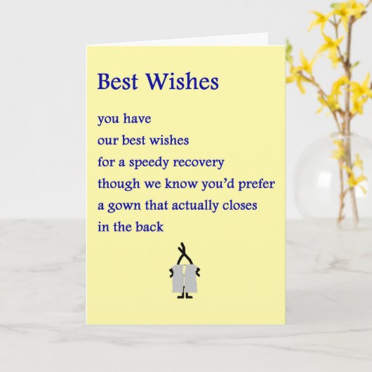 Beste Wünsche - ein lustiges und gutes Gedicht Karte (Gelbe Blume)