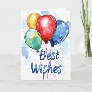 Beste Wünsche farbenfrohe Balloons Feiertagskarte