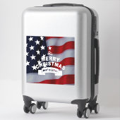 Beste Wünsche Frohe Weihnachten Vereinte Staaten F Aufkleber (Koffer)