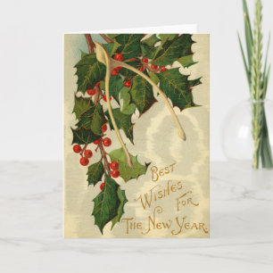 Beste Wünsche für das neue Jahr - Vintage-Postkart Karte