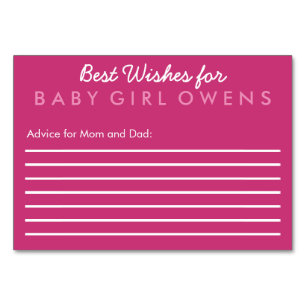 Beste Wünsche für die Baby Advertising Card Tischnummer