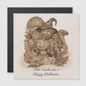 Beste Wünsche für ein glückliches Halloween Magnet (Vorne/Hinten)