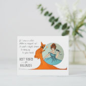 Beste Wünsche für Halloween Magical Hexenkarte Postkarte (Stehend Vorderseite)