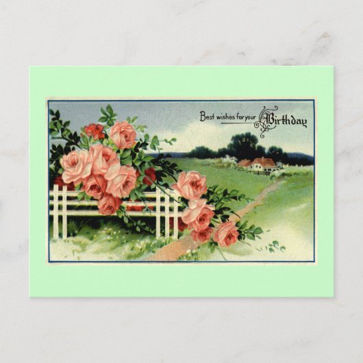"Beste Wünsche für Ihren Geburtstag" Vintag Postkarte (Vorderseite)