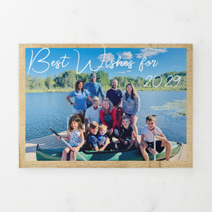 Beste Wünsche für Neujahr Foto & Weihnachtsbrief T Dreifach Gefaltete Einladung