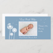 Beste Wünsche!! Geburtsankündigung 2 (blau) Ankündigung (Vorne/Hinten)