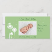 Beste Wünsche!! Geburtsankündigung 2 (grün) Ankündigung (Vorderseite)