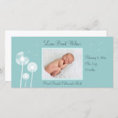 Beste Wünsche!! Geburtsankündigung 2 (Türkis) Ankündigung (Vorne/Hinten)