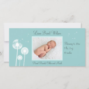 Beste Wünsche!! Geburtsankündigung 2 (Türkis) Ankündigung