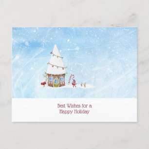 Beste Wünsche Happy Holiday Gnome Zuhause Postcard Feiertagspostkarte