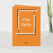 Beste Wünsche hinzufügen Foto-Orange Geburtstag Karte (Rückseite)