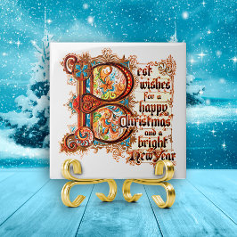 Beste Wünsche (in beleuchteten Buchstaben) für Wei Fliese