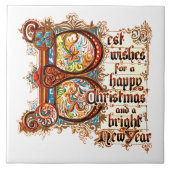 Beste Wünsche (in beleuchteten Buchstaben) für Wei Fliese (Vorderseite)