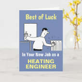 Beste Wünsche in Ihrem neuen Job als Heizungsingen Karte (Gelbe Blume)