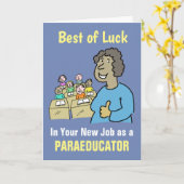 Beste Wünsche in Ihrem neuen Job als Paraeducator Karte (Gelbe Blume)