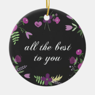 Beste Wünsche Keramikornament