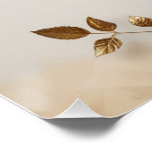 "Beste Wünsche" mit Rote Rosen und Gold-Blätter Poster (Ecke)