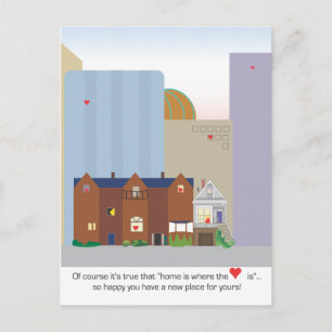 Beste Wünsche nach Postkarte für neue Hauseigentüm