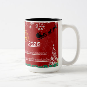 Beste Wünsche Neujahrs-Pokal Zweifarbige Tasse