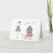 Beste Wünsche Polar Bear and Pine Boughs Karte (Vorderseite)