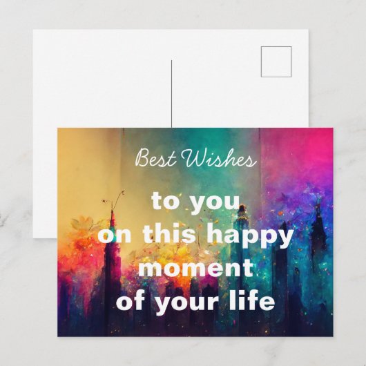 Beste Wünsche Postkarte (Vorne/Hinten)