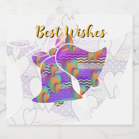 Beste Wünsche Schaumweinetikett (Einzelnes Label)