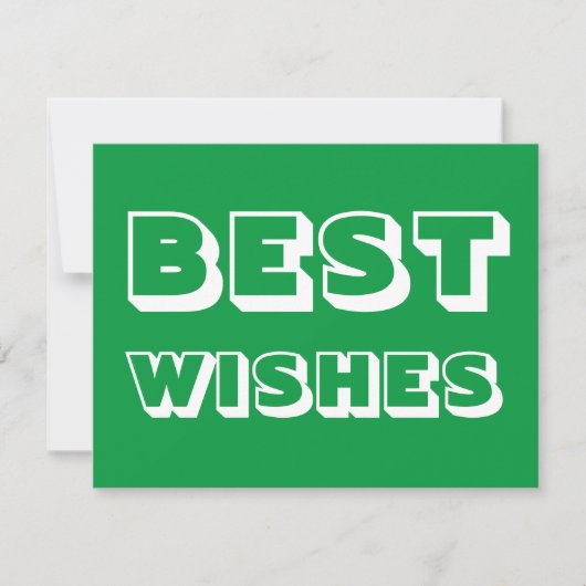 Beste Wünsche, Viel Glück, grünes Weiß Karte (Vorderseite)