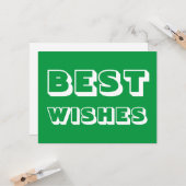 Beste Wünsche, Viel Glück, grünes Weiß Karte (Vorderseite/Rückseite Beispiel)