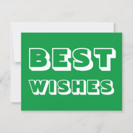 Beste Wünsche, Viel Glück, grünes Weiß Karte