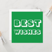 Beste Wünsche, Viel Glück, grünes Weiß Karte (Vorderseite/Rückseite Beispiel)