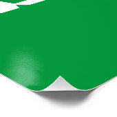 Beste Wünsche, Viel Glück, grünes Weiß Poster (Ecke)