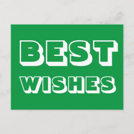 Beste Wünsche, Viel Glück, grünes Weiß Postkarte
