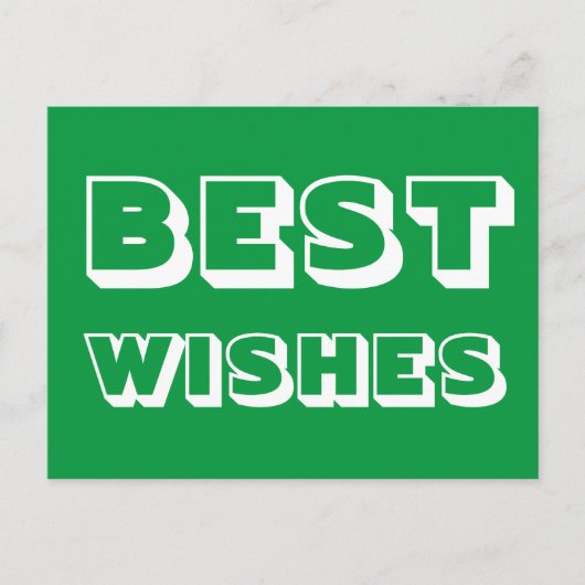 Beste Wünsche, Viel Glück, grünes Weiß Postkarte (Vorderseite)
