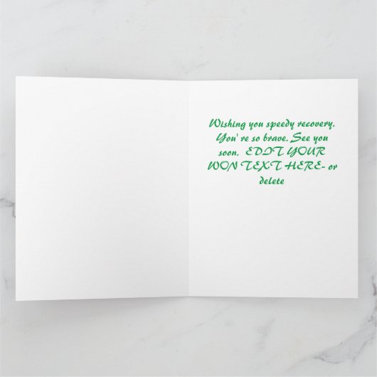 Beste Wünsche - zurück zu Fuß - bald alles erledig Dankeskarte (Innenseite)