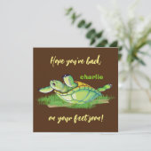 Beste Wünsche - zurück zu Fuß - bald gute Worte Dankeskarte (Stehend Vorderseite)