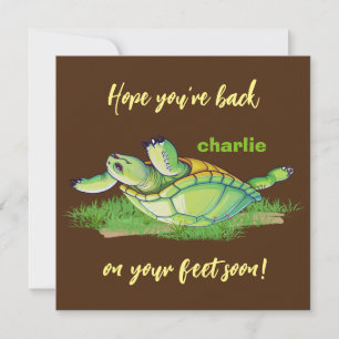 Beste Wünsche - zurück zu Fuß - bald gute Worte Dankeskarte